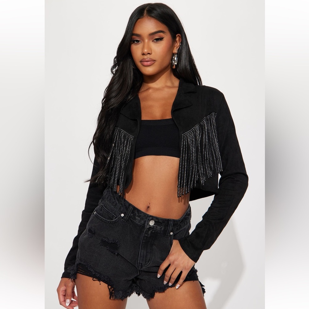 Black suede cowgirl jacket